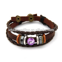 Pulsera trenzada cuerda de cuero étnica pareja para regalos de Navidad